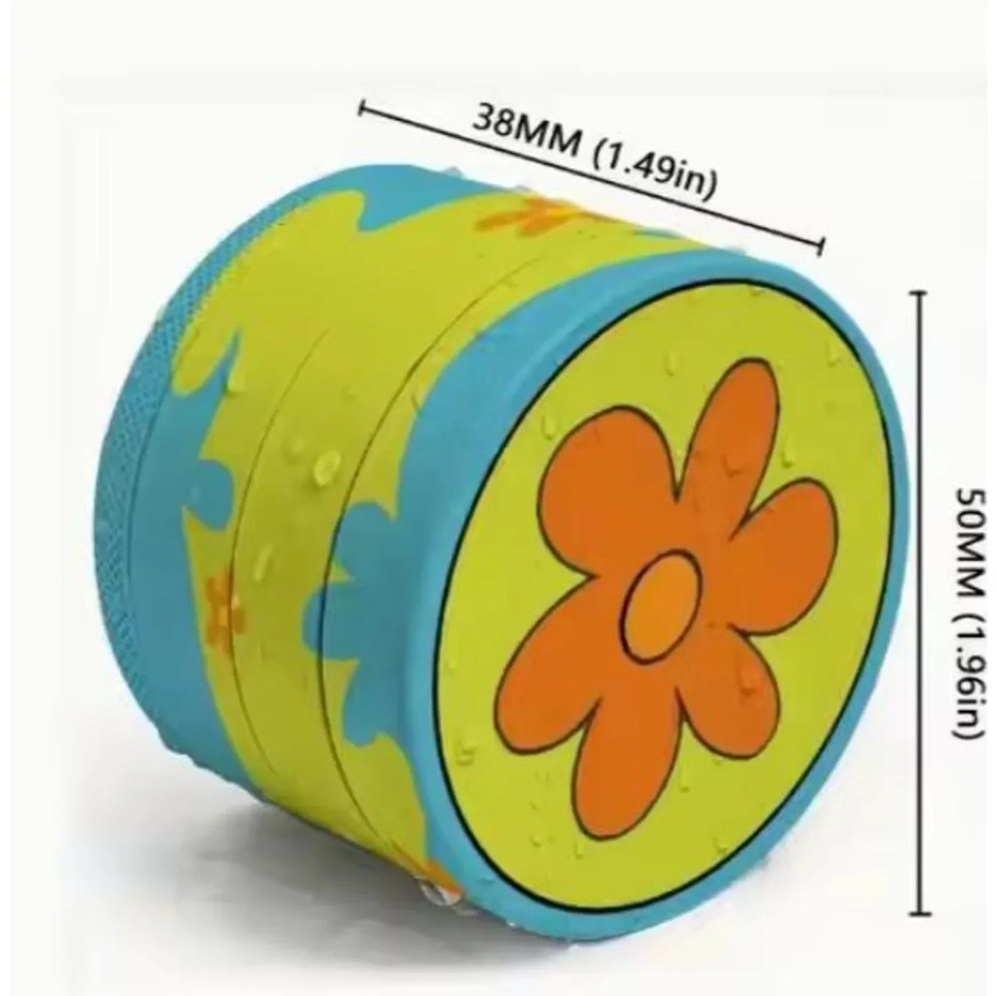 2" Orange Daisy Flower Metal Herb Grinder