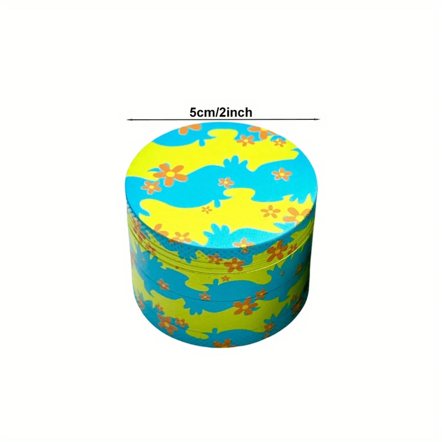 2" Orange Daisy Flower Metal Herb Grinder