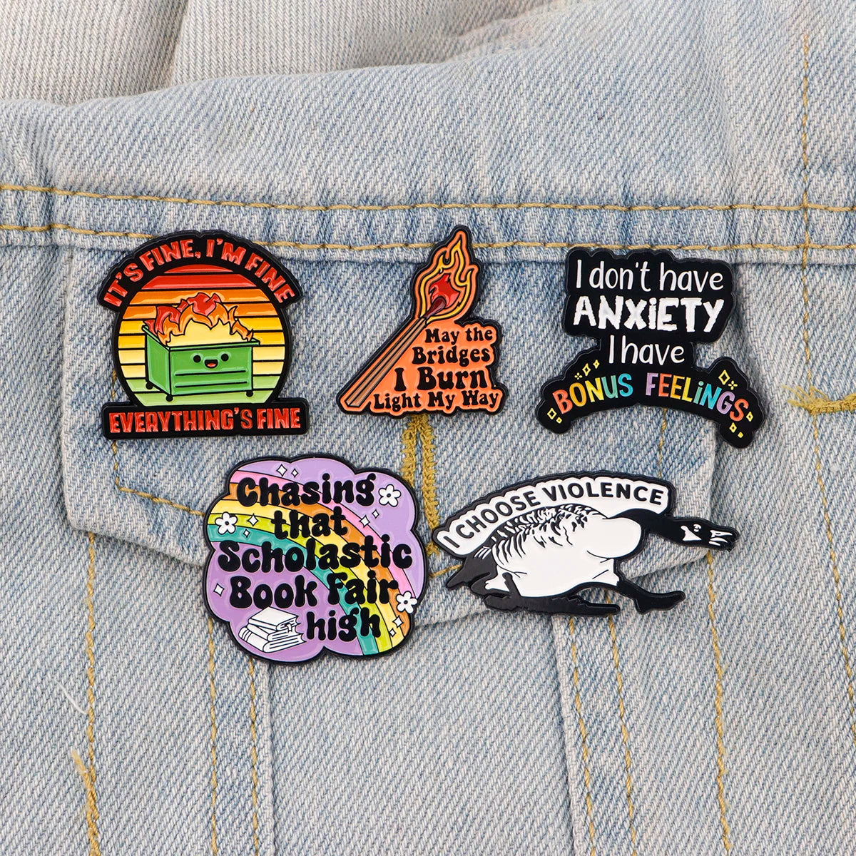 Funny Goose Enamel Pin Collection. Perfect gift for someone with sense of humor or yourself.