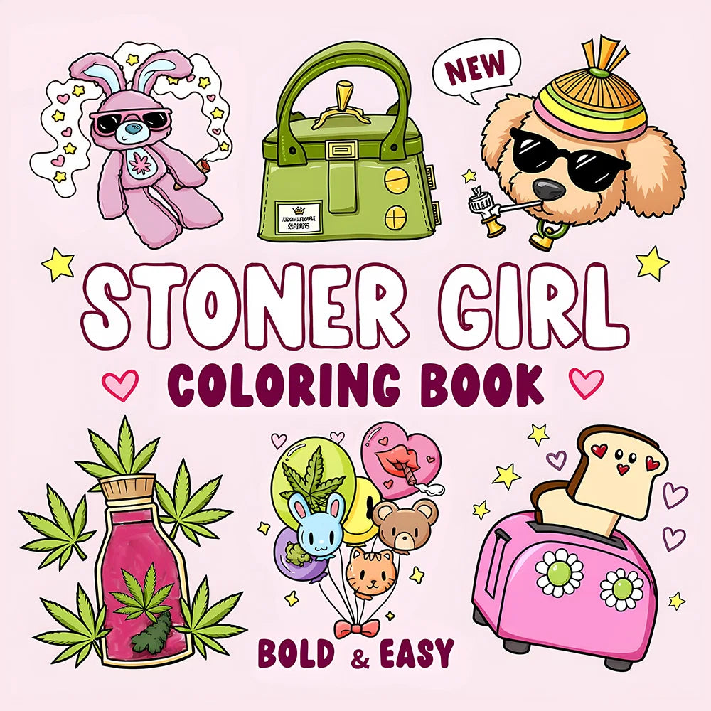 STONER GIRL Bold & Easy Patterns Coloring Book for Adults