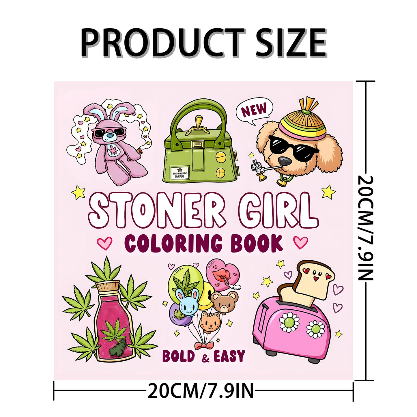 STONER GIRL Bold & Easy Patterns Coloring Book for Adults