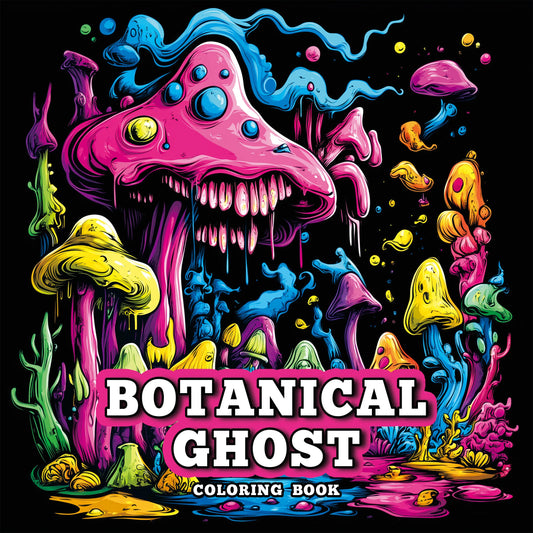 Botanical Ghost Adult Coloring Book - 20 Pages