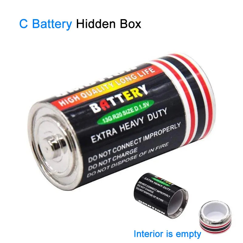 Portable Hidden Storage Dry Cell Battery Empty Case Sight Secret Hide Cash Jewelry Pills For Travel Outdoor Money Safe