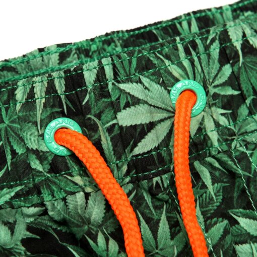 Weed Leaf Pattern Board Shorts Swimsuit – Quick Drying Trunks