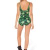 One Piece Weed Leaf Print Bathing Suit 4