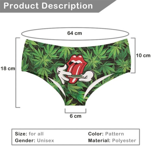 Roll Your Weed On It Weed Leaf Printed Women’s Underwear