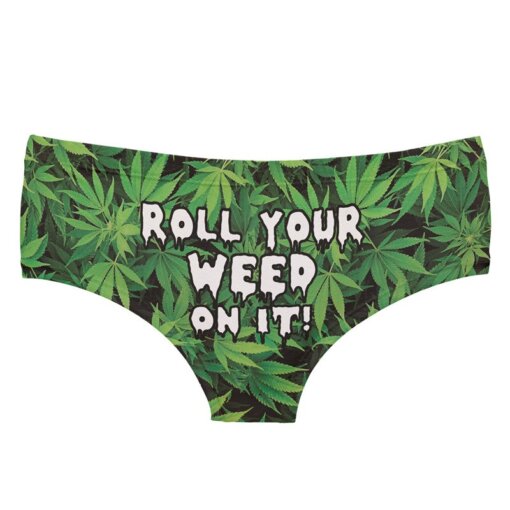 Roll Your Weed On It Weed Leaf Printed Women’s Underwear
