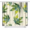 3D Printed Marijuana Weed Leaf Bathroom Shower Curtain