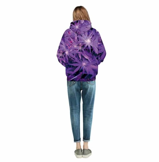 3D Hi Res Purple Weed Leaf Hoodie | Limited Edition
