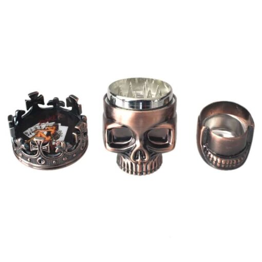 New Arrival Classic Hot King Skull Metal Tobacco Herb Spice Grinder 3 Layers Crusher Hand Muller 1