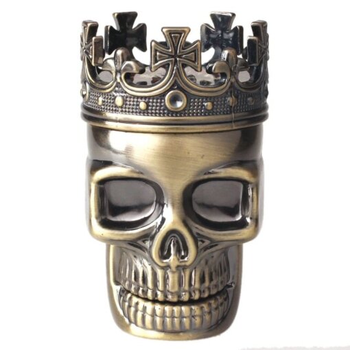 New Arrival Classic Hot King Skull Metal Tobacco Herb Spice Grinder 3 Layers Crusher Hand Muller 2