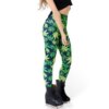 Multi Color Weed Leaf Printed Women Leggings