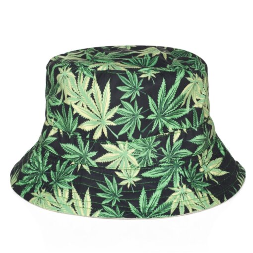 Weed Leaf Printed Bucket Hat