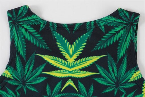 Hip Hop Green Weed Workout Top – One Size