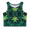 Hip Hop Green Weed Workout Top - One Size