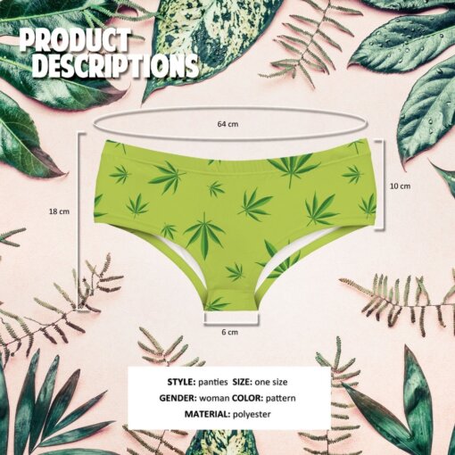 kawaii Cannabis Leaf Print Undies - One Size 2