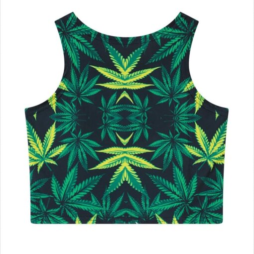 Hip Hop Green Weed Workout Top – One Size