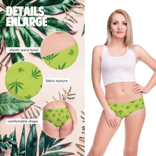 kawaii Cannabis Leaf Print Undies - One Size 3