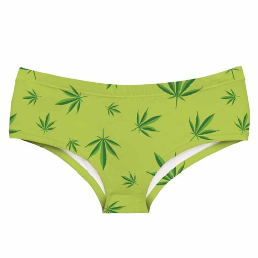 kawaii Cannabis Leaf Print Undies - One Size
