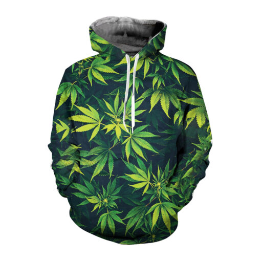 Allstar Green Weed Leaf 3D Print Pullover Hoodies