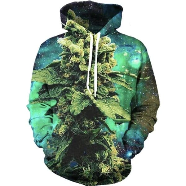 Weed of the Galaxy Hoodie Hip Hop Tracksuit Mens Hoodie Sweatshirt Long Sleeve Pullover Size S~4XL Dropship 1