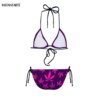 Purple & Pink Hemp Weed Leaf Two-piece Bathing Suit 1