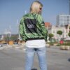 Women's 3D Weed Leaf Print Bomber Jacket - One Size 2