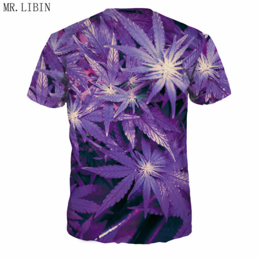 3D Hi Res Purple Weed Leaf T-Shirt | Limited Edition