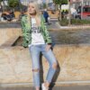 Women's 3D Weed Leaf Print Bomber Jacket - One Size 3