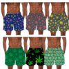 Tropical Hemp Weed Leaf Pattern Quick Dry Board Shorts