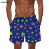 Tropical Hemp Weed Leaf Pattern Quick Dry Board Shorts 1