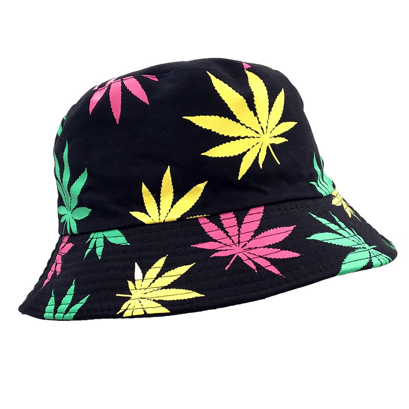Marihuana Leaf Bucket Hat Cannabis Weed Fisherman Cap Packable Sonnenhüte