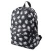 Black & White Hemp Leaf Waterproof School Backpack  1