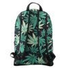 Green & Black Hemp Leaf Waterproof School Backpack  4