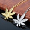 Hemp Maple Leaf Charm Pendant Necklace & Chain 3