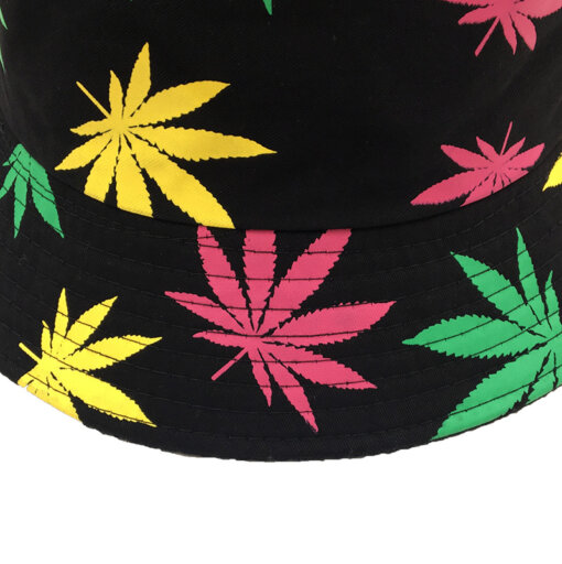 Fisherman Style Multi Color Weed Leaf Bucket Hat