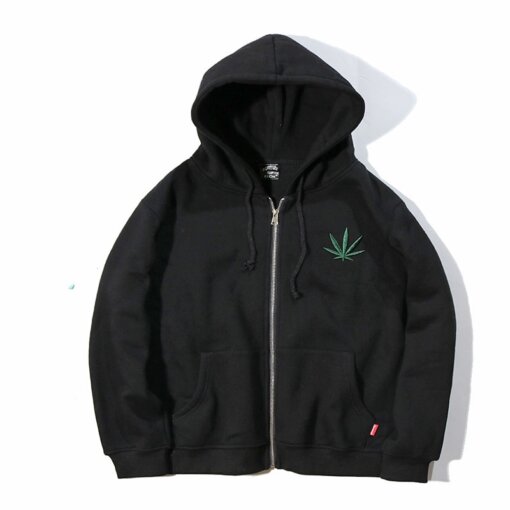Indica Pot Leaf Marijuana Casual Zip UP Hoodie