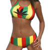 Rasta Jamaican Weed Leaf Two Pieces Bikini Swimsuit 1