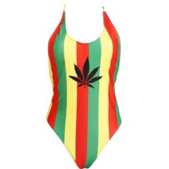 Rasta Jamaican Weed Leaf One Pieces Bikini Swimsuit 1