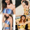 INSTANTARTS Jamaican Hemp Leaf Print Bandeau Bikini Brand Designs Women Summer Beachwear Strapless Swimsuits for Sexy Ladies 6