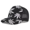 Marijuana Leaf Print Snapback Trucker Hat 3