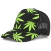 Marijuana Leaf Print Snapback Trucker Hat 1