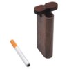 Pocket Sized Wood Dugout w/ One Hitter Metal Cigarette Pipe 1