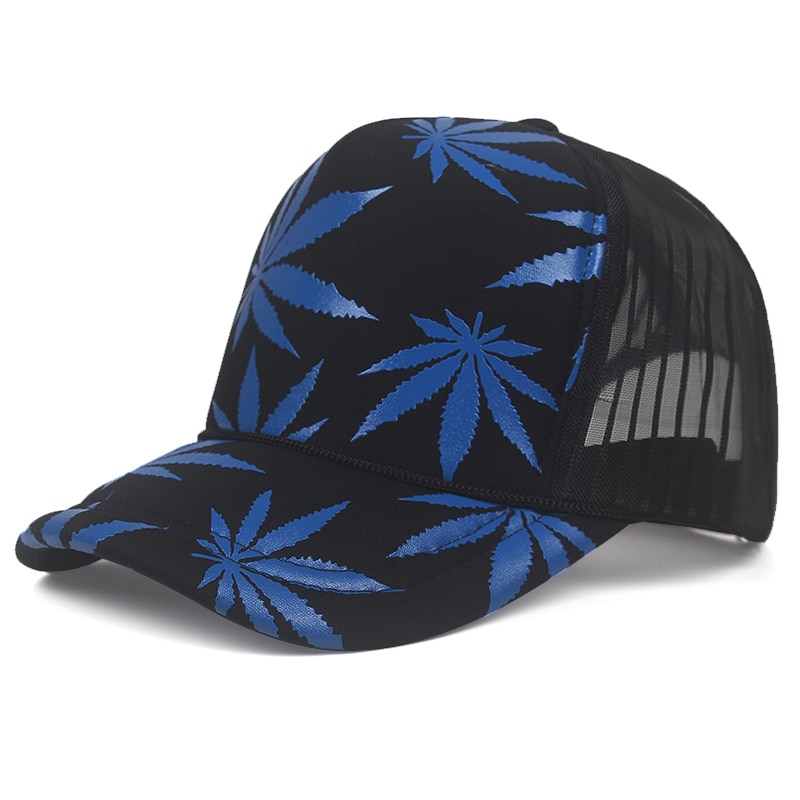 Marijuana Leaf Print Snapback Trucker Hat - weed-snapbacks, weed-hats