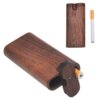 Pocket Sized Wood Dugout w/ One Hitter Metal Cigarette Pipe 2
