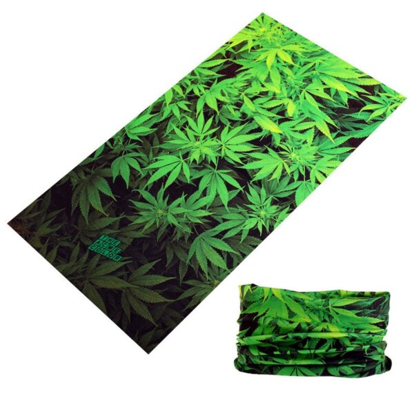 3D Weed Leaves Seamless Bandanna Neck Scarf 1
