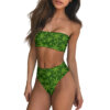 Jamaican Hemp Leaf Print Bandeau Strapless Bikini