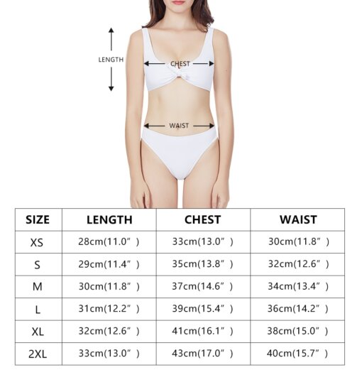 Leafy Marijuana White & Pastel Print Tie-Front Bikini Set 2