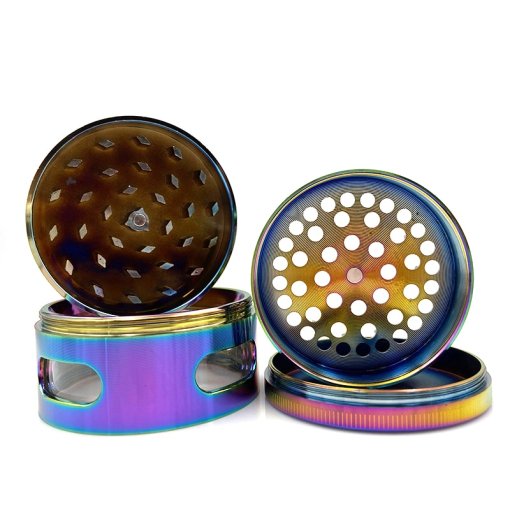 Tobacco Grinder Frog Shape 4 Layers 63mm Rainbow Color Zinc Alloy Herb Grinder Mills Tobacco Spice Crusher 1