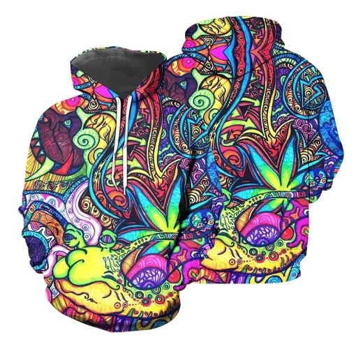 Abstract Psychedelic Weed Hoodie